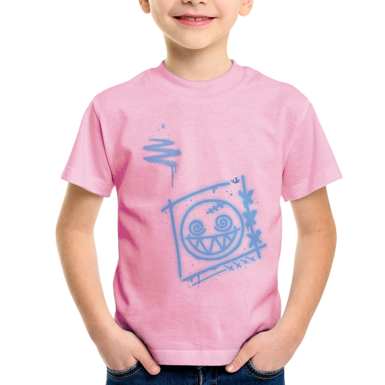 Camiseta Infantil Dizzy Eyes Madpunk co. - Rosa Bebê