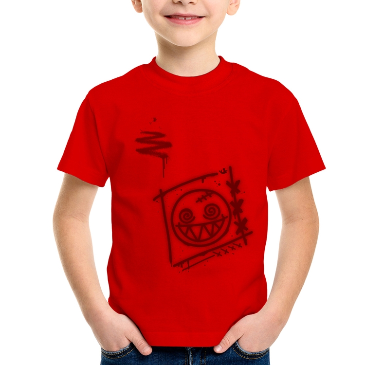 Camiseta Infantil Dizzy Eyes Madpunk co. - Vermelha