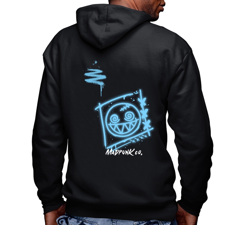 Blusa Moletom Dizzy Eyes Madpunk co. Masculina com Capuz e Zíper