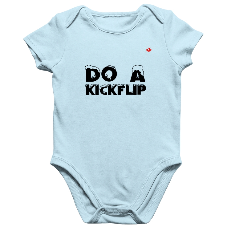 Body Bebê Algodão Do a Kickflip - Azul Bebê