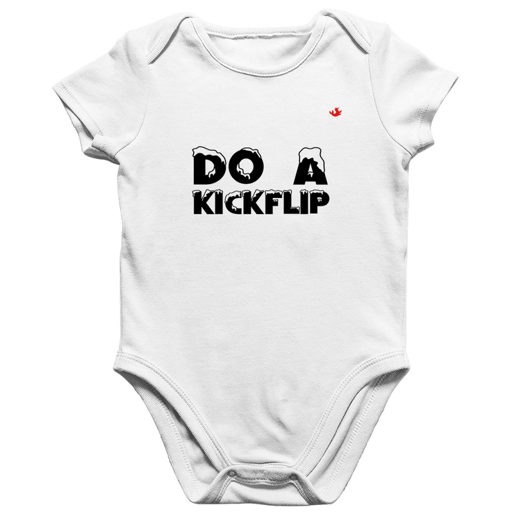 Body Bebê Algodão Do a Kickflip - Branco