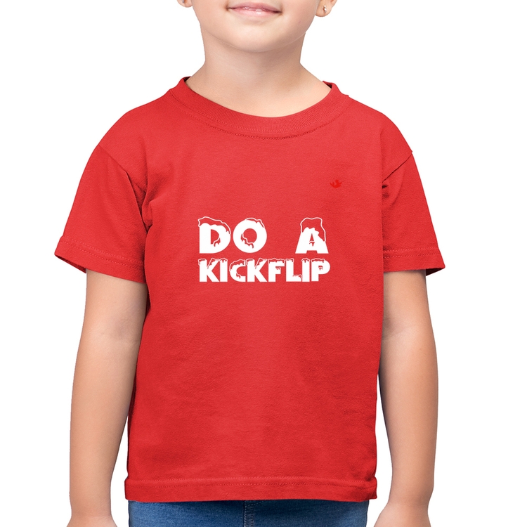 Camiseta Algodão Infantil Do a Kickflip - Vermelha