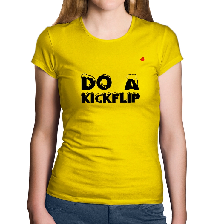 Baby Look Algodão Do a Kickflip - Amarela