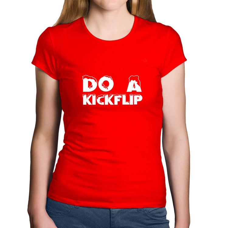 Baby Look Algodão Do a Kickflip - Vermelha