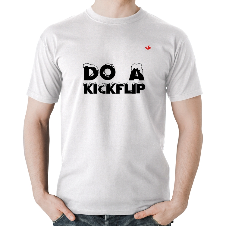 Camiseta Algodão Do a Kickflip - Branca