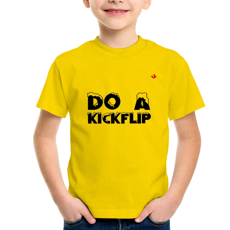Camiseta Infantil Do a Kickflip - Amarela
