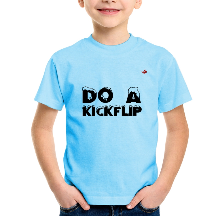 Camiseta Infantil Do a Kickflip - Azul Bebê