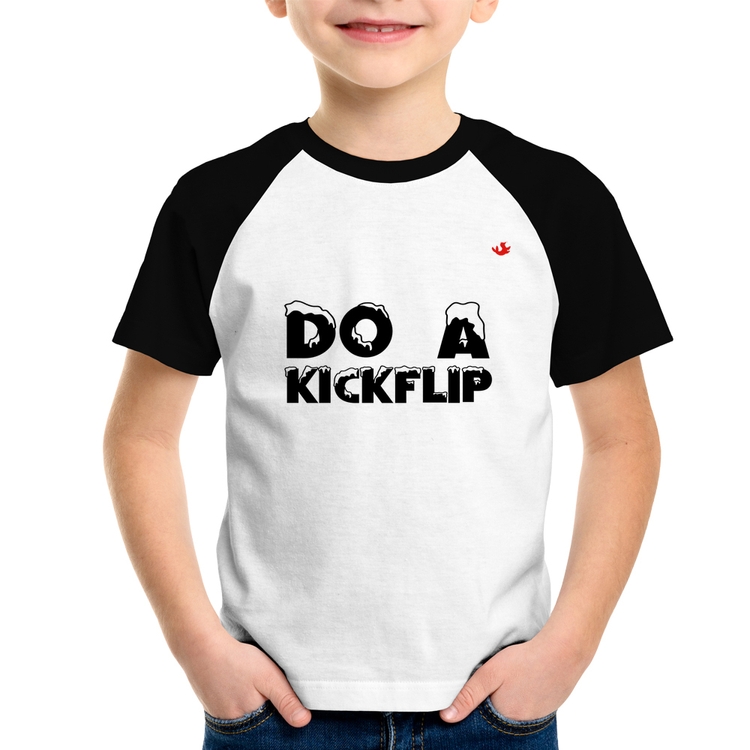 Camiseta Raglan Infantil Do a Kickflip