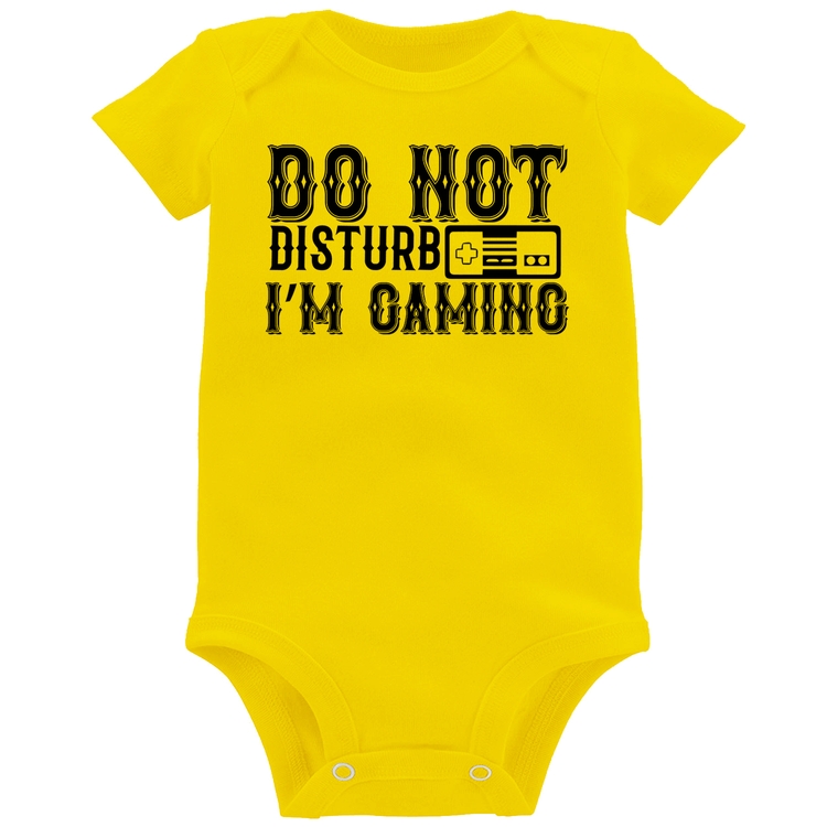 Body Bebê Do Not Disturb I'm Gaming - Amarelo
