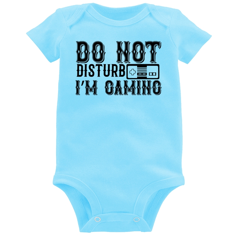 Body Bebê Do Not Disturb I'm Gaming - Azul Bebê
