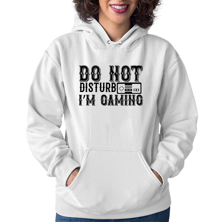 Moletom Feminino Do Not Disturb I'm Gaming - Branco