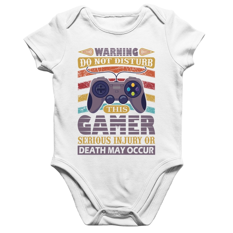 Body Bebê Algodão Do Not Disturb This Gamer - Branco