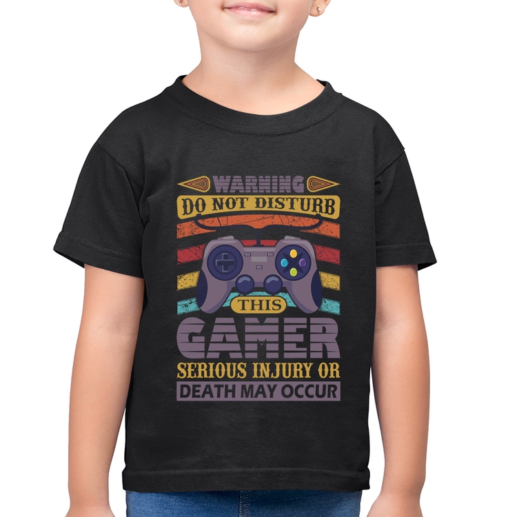 Camiseta Algodão Infantil Do Not Disturb This Gamer