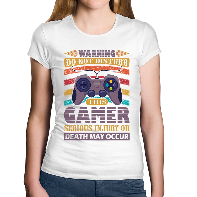 Baby Look Algodão Do Not Disturb This Gamer - Branca