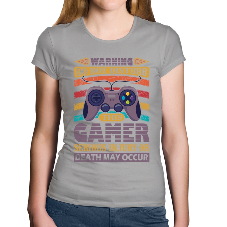 Baby Look Algodão Do Not Disturb This Gamer - Cinza