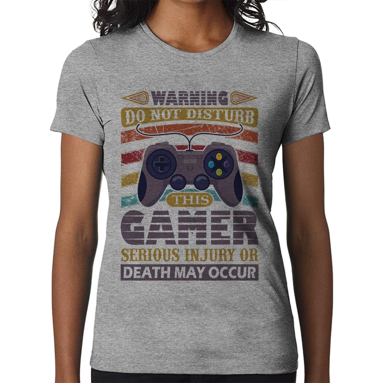 Baby Look Do Not Disturb This Gamer - Cinza