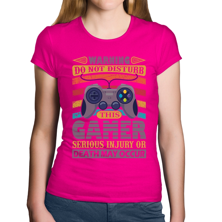 Baby Look Algodão Do Not Disturb This Gamer - Rosa