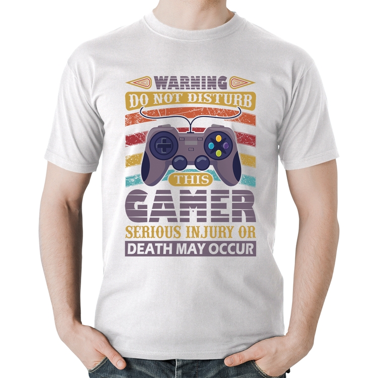 Camiseta Algodão Do Not Disturb This Gamer - Branca