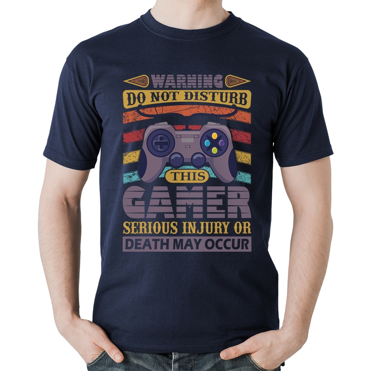 Camiseta Algodão Do Not Disturb This Gamer - Marinho
