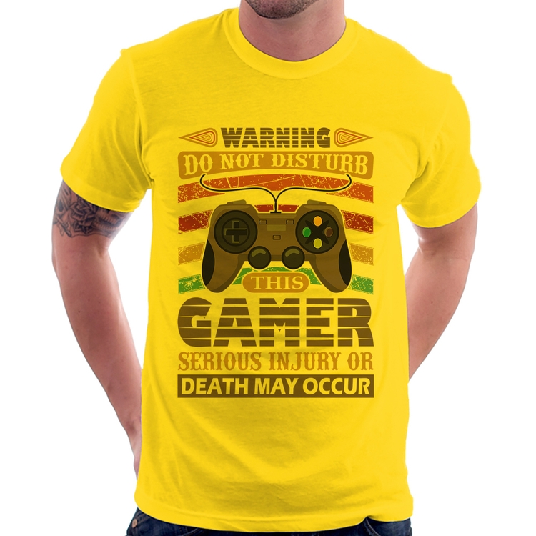 Camiseta Do Not Disturb This Gamer - Amarela