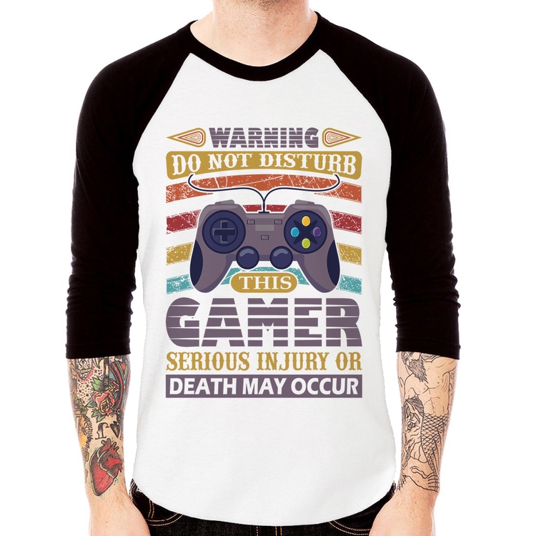 Camiseta Raglan Do Not Disturb This Gamer Manga 3/4