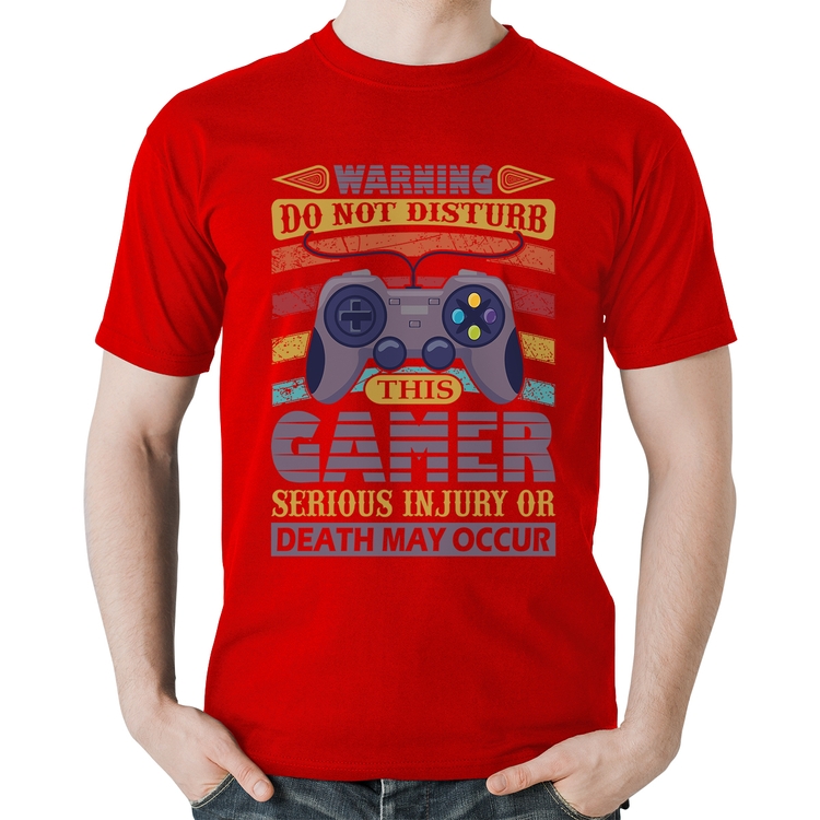 Camiseta Algodão Do Not Disturb This Gamer - Vermelha