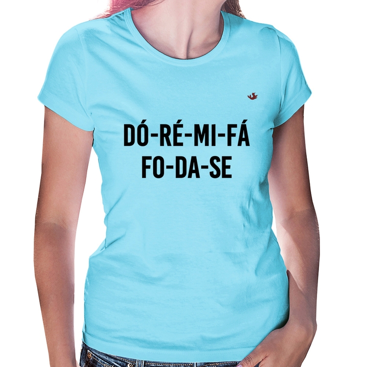 Baby Look Dó-Ré-Mi-Fá-Fo-Da-Se - Azul Bebê