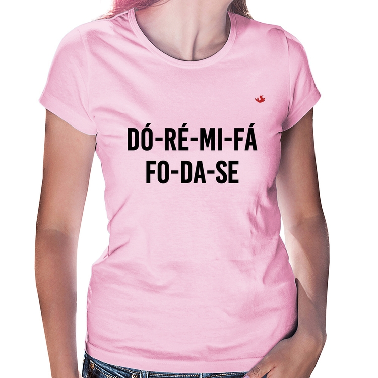 Baby Look Dó-Ré-Mi-Fá-Fo-Da-Se - Rosa Bebê