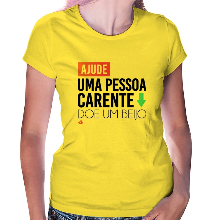 Baby Look Doe um beijo - Amarela