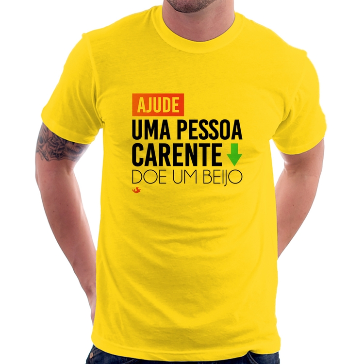 Camiseta Doe um beijo - Amarela