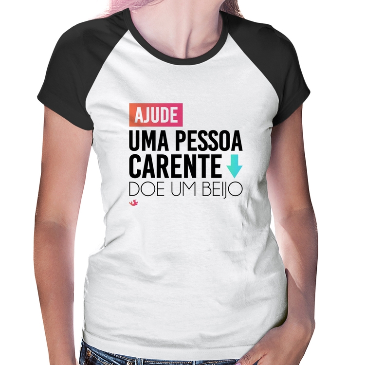 Baby Look Raglan Doe um beijo