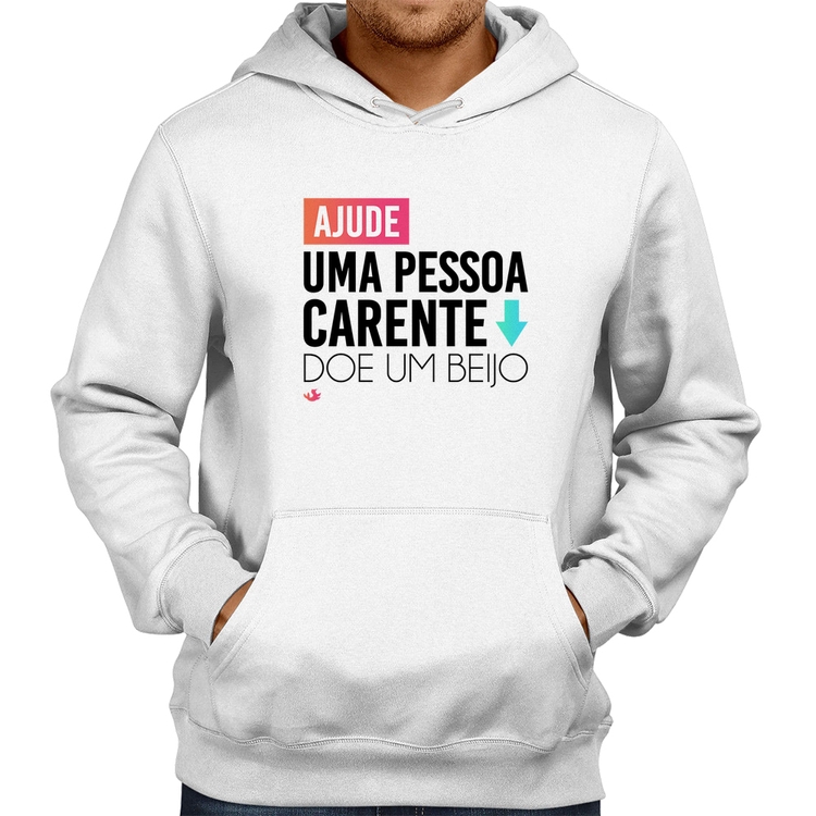 Moletom Doe um beijo - Branco
