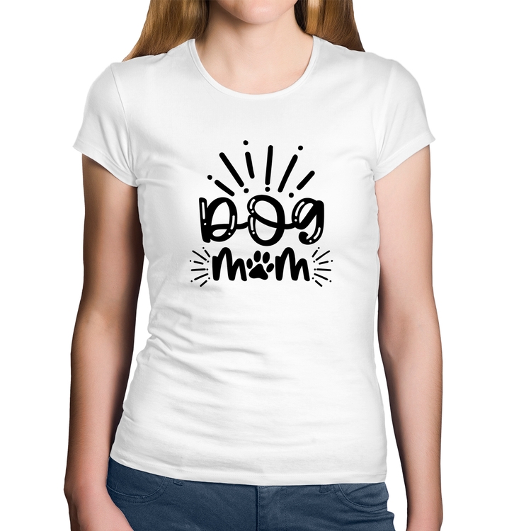 Baby Look Algodão Dog Mom - Branca