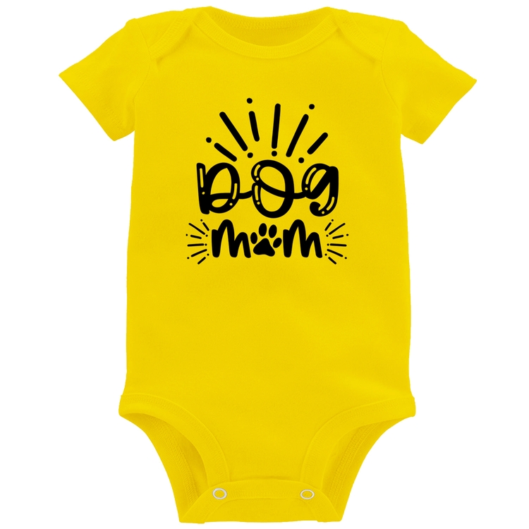 Body Bebê Dog Mom - Amarelo