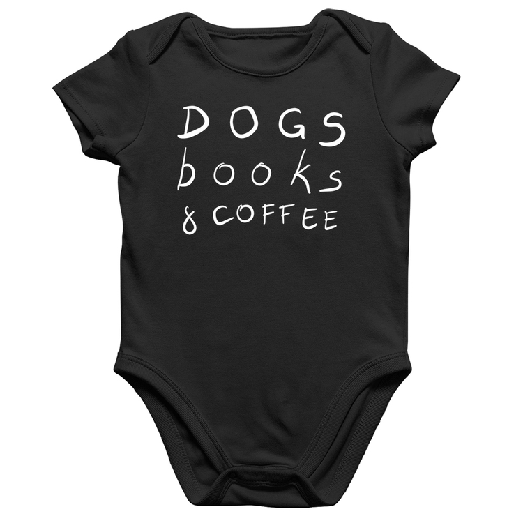 Body Bebê Algodão Dogs Books and Coffee