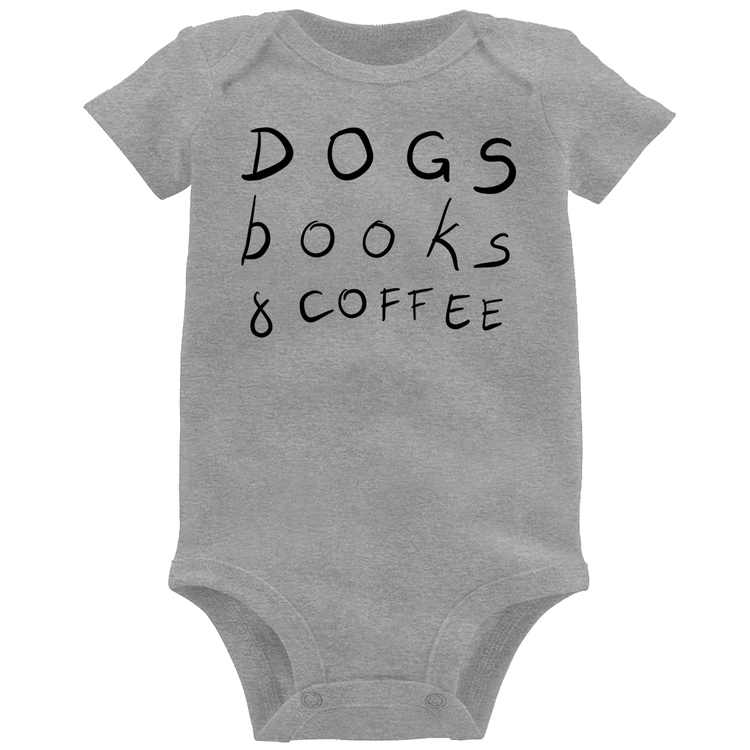 Body Bebê Dogs Books and Coffee - Cinza