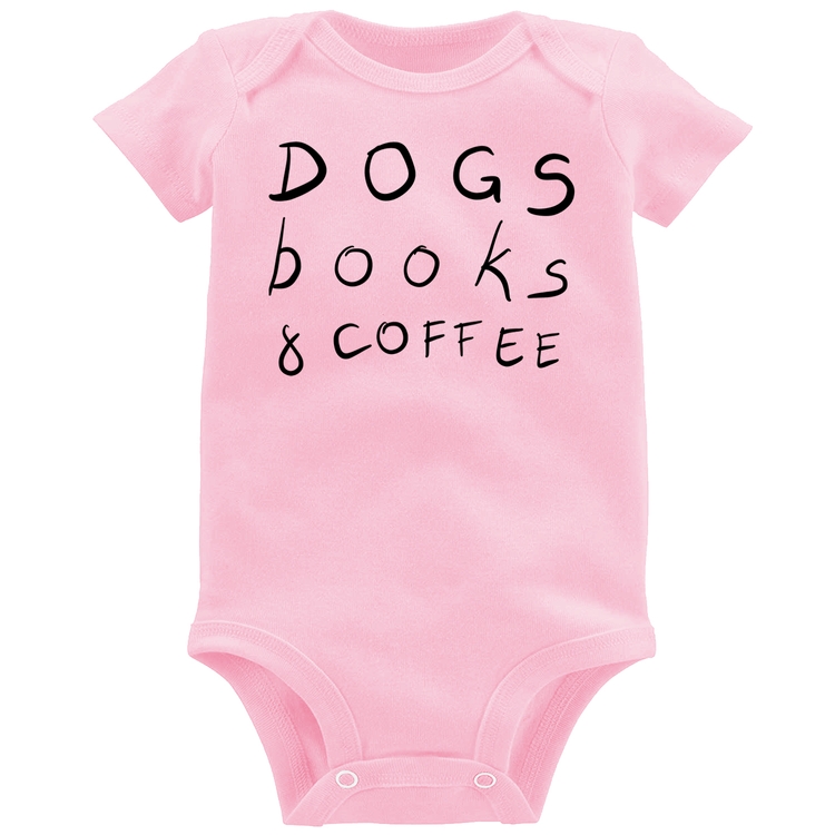 Body Bebê Dogs Books and Coffee - Rosa Bebê