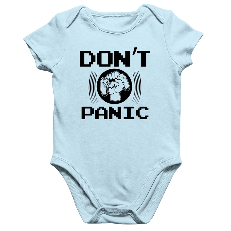 Body Bebê Algodão Don't Panic - Azul Bebê