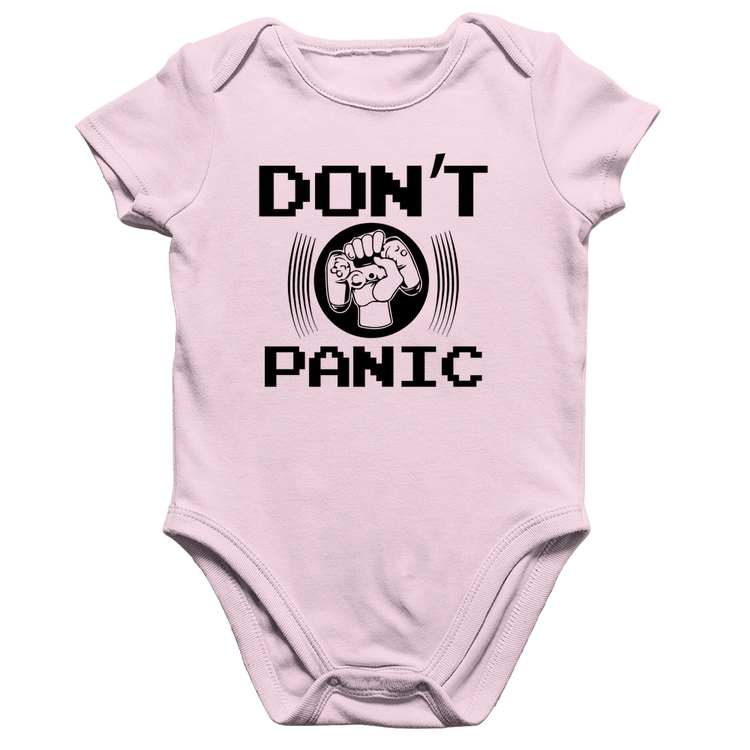 Body Bebê Algodão Don't Panic - Rosa Bebê