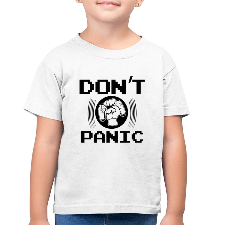 Camiseta Algodão Infantil Don't Panic - Branca