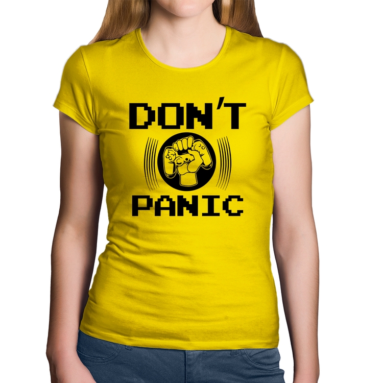 Baby Look Algodão Don't Panic - Amarela