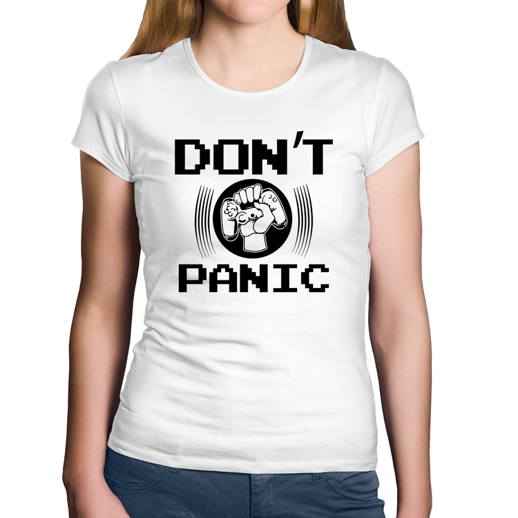 Baby Look Algodão Don't Panic - Branca