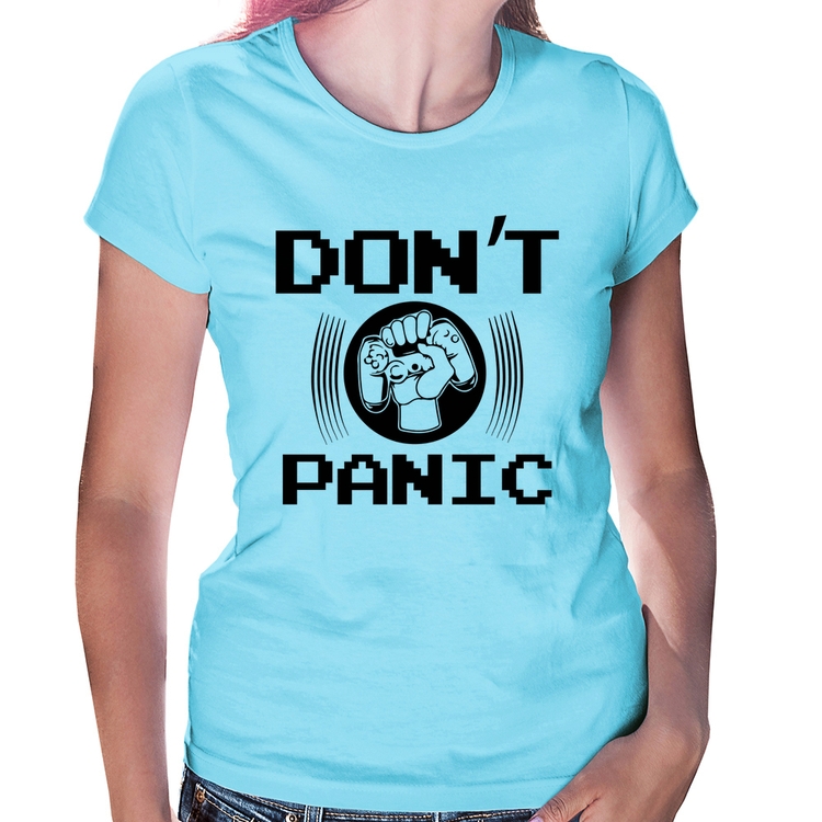 Baby Look Don't Panic - Azul Bebê