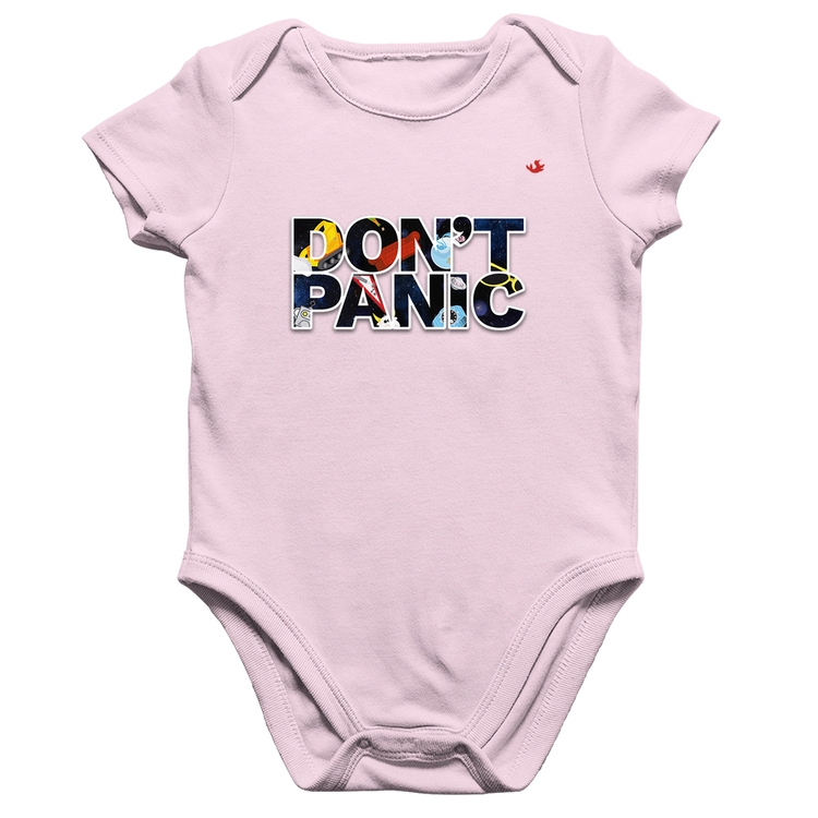 Body Bebê Algodão Don't panic - Rosa Bebê