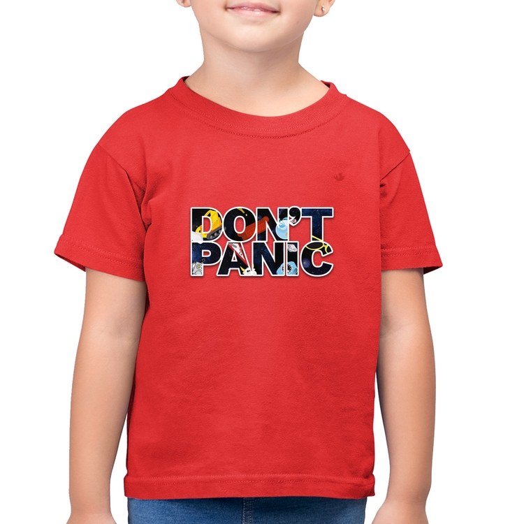 Camiseta Algodão Infantil Don't panic - Vermelha