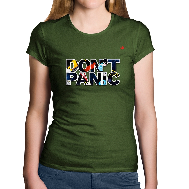 Baby Look Algodão Don't panic - Musgo