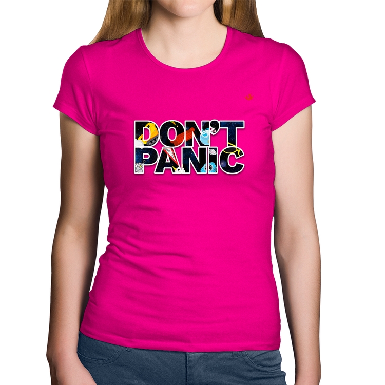 Baby Look Algodão Don't panic - Rosa