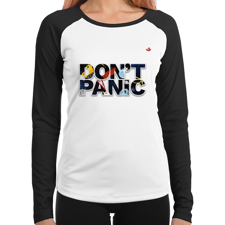 Baby Look Raglan Don't panic Manga Longa