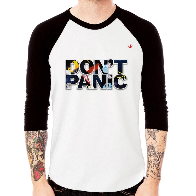 Camiseta Raglan Don't panic Manga 3/4