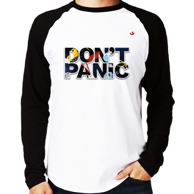 Camiseta Raglan Don't panic Manga Longa